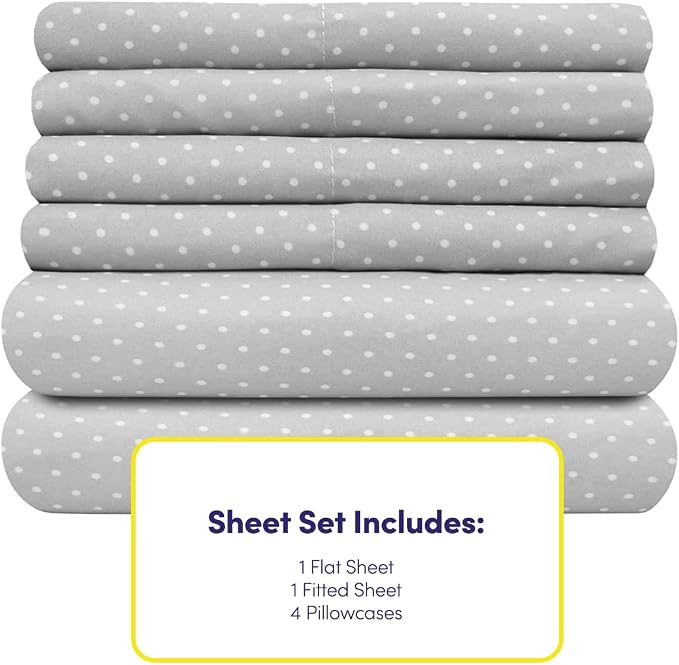 Queen Sheets Dot Grey - Image 4