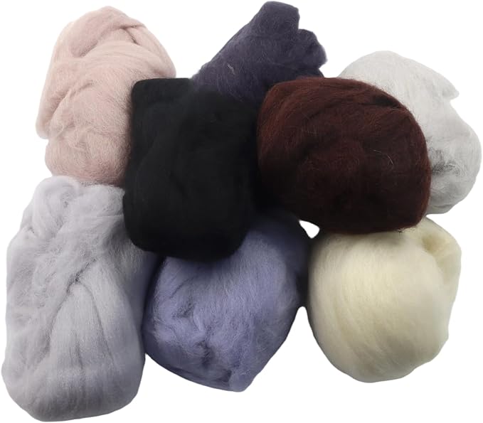 Needle Felting Wool Set, 8 Colors | 10g Each Pack, 2.8 Oz Total, Roving Yarn - Image 2