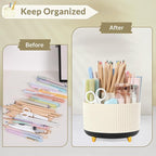 SKYDUE 360 Rotating Organizer, Dual-Purpose Pencil Pen Holder, 5-Slot Rotating - Image 4
