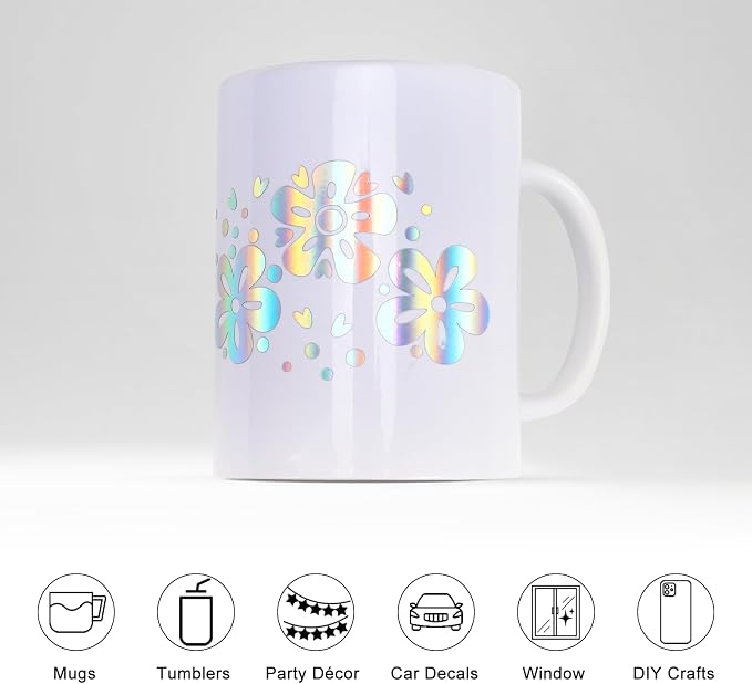 Holographic Vinyl, 9 Sheets 12"x12" Holographic Vinyl Permanent Multi Color - Image 4