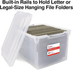 Staples Store & Slide Hanging File Box, Latch Lid, Letter/Legal Size - Image 3