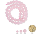 48pcs Natural Matte Pink Quartz Gemstone Beads，8mm Frosted Round Loose Stone - Image 2