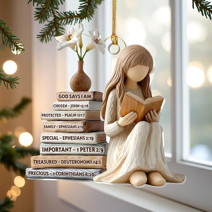 God Say You are Christian Christmas Ornament 2025, God Says I am 2D Flat by KATINAT