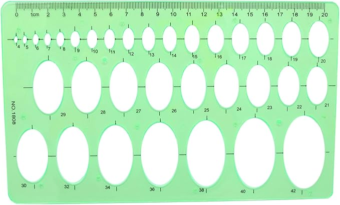 1Pcs 20cm Oval Ruler Drafting Template, Oval Line Drawing Ruler, Oval Tracing by ZXUEZHENG