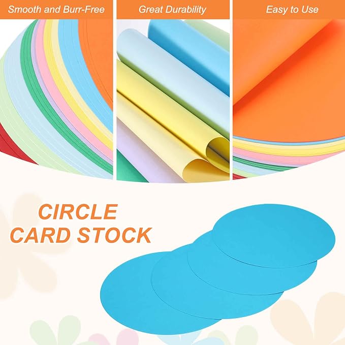 MECCANIXITY 24 Pcs Circle Card Stock, 6.7 Inch Round Cutouts Paper Thick - Image 3