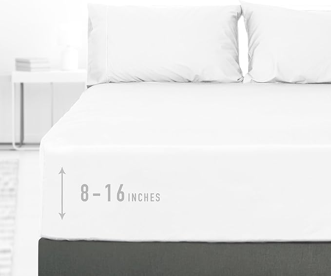 Sunflower Twin Fitted Sheet, 1-Piece Deep Pocket Fitted Bottom Sheet 15" by SunflowerHometexUS