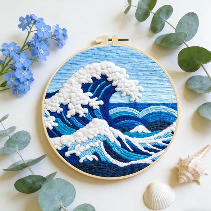 INFUNLY Blue Waves Punch Needle Kit - Image 7