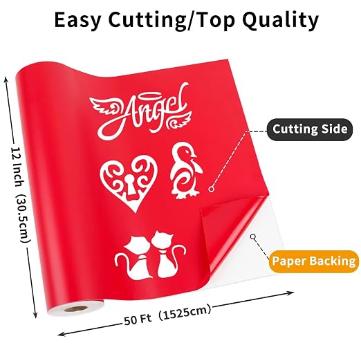 Matte Red Permanent Vinyl, Craft Die Cutters - Image 2