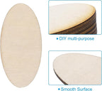 PATIKIL 40x20x1.7mm Wood Pieces, 60 Pack Unfinished Oval Wood Shapes Blank - Image 4