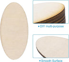 PATIKIL 20x10x1.7mm Wood Pieces, 60 Pack Unfinished Oval Wood Shapes Blank - Image 4