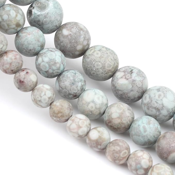 60pcs Natural Matte Cyan YuHua Gemstone Beads，6mm Frosted Round Loose Stone - Image 7