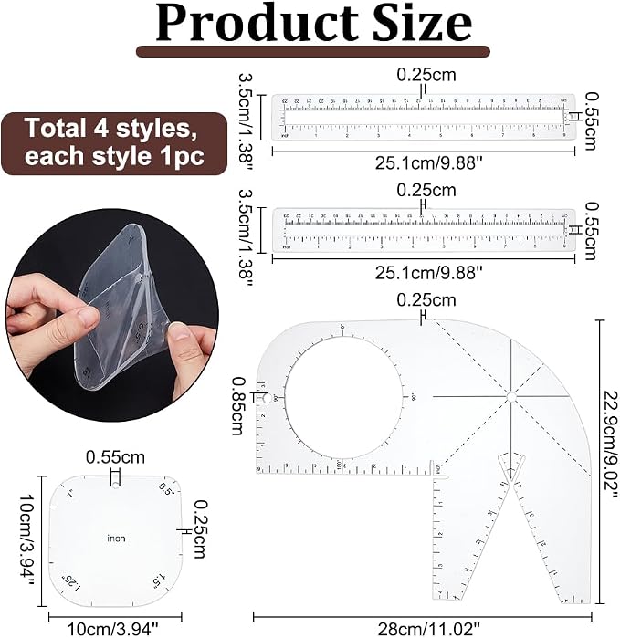 PH PandaHall 4pcs Boxy Bag Making Templates - Image 2