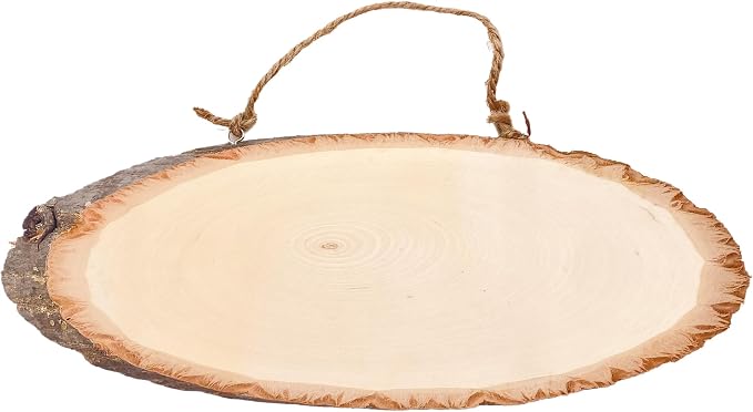 6 Pack 13 Inch Oval Wood Slice Basswood Plaque Hanging Signs - Image 2