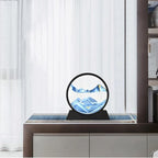 BGFJYUK Moving Sand Art Picture in Motion, Round Tempered Glass 3D Deep Sea - Image 4