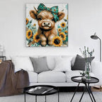 Cow Stamped Cross Stitch Kits for Adults Beginner, Sunflowers Counted Cross - Image 5