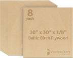 Baltic Birch Plywood 3 mm, 1/8 Inch Craft Wood, B/BB Grade, Stronger Than by Woodpeckers