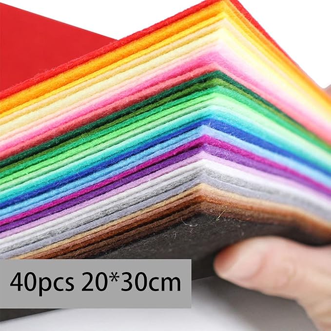 Felt Sheets, DIY Craft Sewing Pre-Cut Quilt Squares, Premium Colorful Hard - Image 6