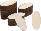 PATIKIL 80x40x1.7mm Wood Pieces, 60 Pack Unfinished Oval Wood Shapes Blank by PATIKIL