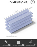 Fluxynara Cork Board Alternative Felt Strip Board 8-Pack 13"x2", Office Pin - Image 2