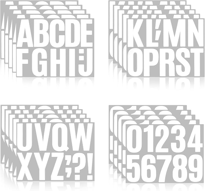 220 Pieces 20 Sheets Letter Stickers, Self Adhesive Vinyl Waterproof Mailbox by Llewyn