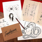 Kuretake Fude Brush Pen NIHON-DATE KABURA, hard and soft dual tip marker - Image 3