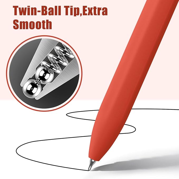 Piochoo Pens, 8 Pack Black Ink Gel Pens Ballpoint Smooth Writing Pens - Image 4