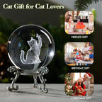 Cat Gifts for Women 3D Crystal Ball 60mm Cat Lover Themed Gift - Image 5