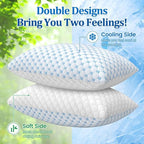 CloudBliss Cooling Bed Pillows for Sleeping, Shredded Memory Foam Pillows - Image 3