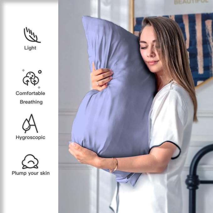 Silk Pillow Cases 2 Pack Soft Breathable and Sliky King Size Pillow Cases Set - Image 3