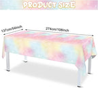 Tiamon 6 Pcs Pastel Rainbow Tablecloths Birthday Decorations Pastel Table Cloths - Image 2