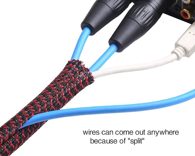 Alex Tech 10ft - 1 inch Cord Protector Wire Loom Tubing Cable Sleeve Split - Image 3