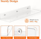 Lifewit Floating Shelves for Bathroom, Acrylic Display Shelf Wall Mounted for - Image 5