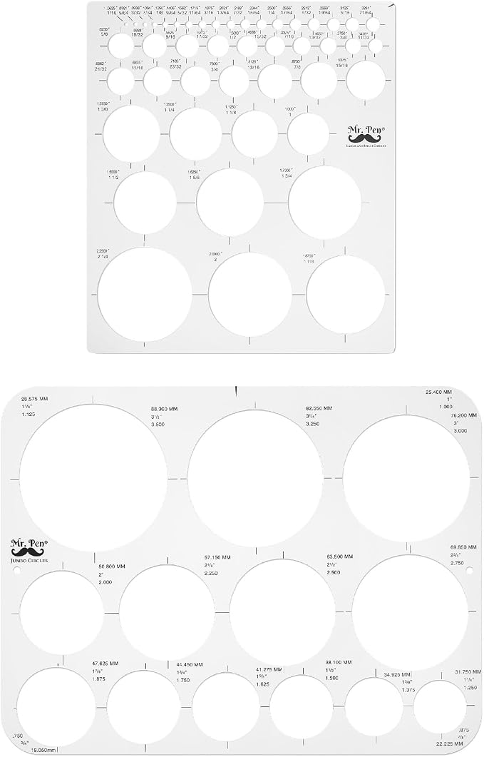 Mr. Pen- Circle Template, Large and Small Size, Circle Stencil | Circle Ruler by MrPen