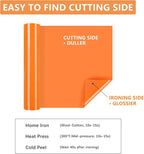 RENLITONG Glossy Orange HTV Vinyl 12" x 35ft Roll - Image 4
