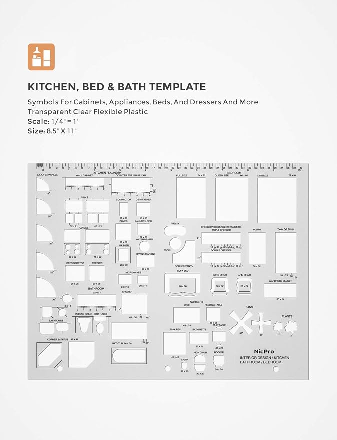Nicpro Architectural Drafting Tools, Interior Design CAD Drawing, Geometry - Image 4