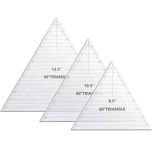 Kigley 3 Pcs 60 Degree Triangle Ruler by Kigley