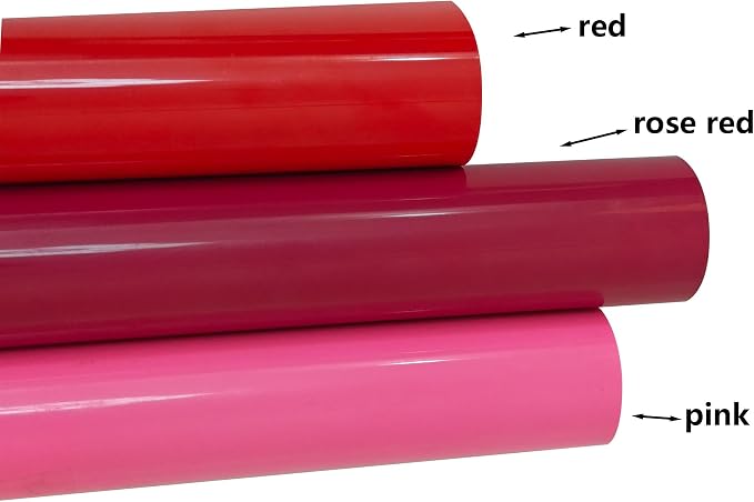FUNKAKA Rose Red HTV Heat Transfer Vinyl Sheets, 10 Sheets Sticky HTV Vinyl - Image 3