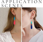 FASHEWELRY 20Pcs Teardrop Resin Wood Earrings Charms Drop Wooden Earring Blanks - Image 5