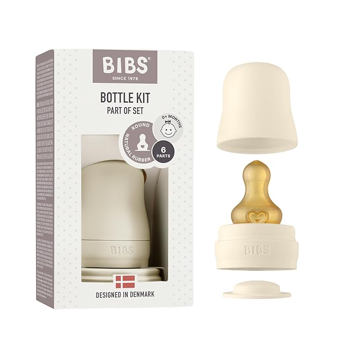BIBS Bottle Kit - Part of Set. Mix and Match with BIBS Glass Bottles in Different Sizes, Bottle Kit Color - Part of Set, Ivory