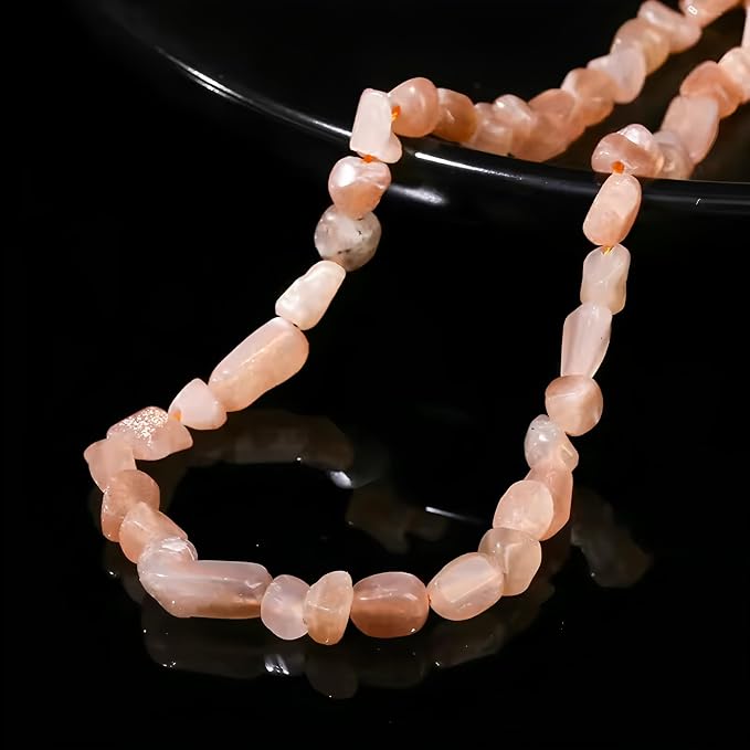HAAMIIQII Natural Sunstone Pebble Stone 5-8mm Small Irregular Freeform Tumbled - Image 3