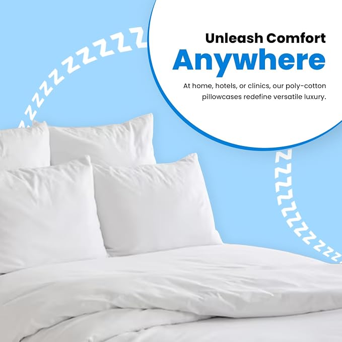 Avalon Bedding Pillow Cases Standard Size White Pillow Cases Set of 4 Cotton - Image 6