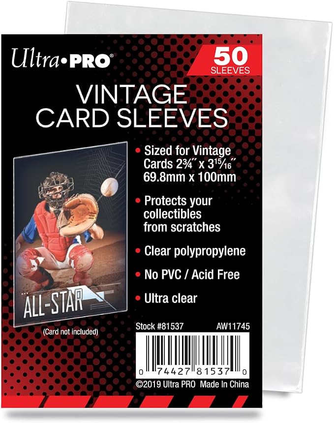 Ultra Pro - Vintage Card Sleeve - 50pk, Transparent Premium Collectible Sports by UltraPro