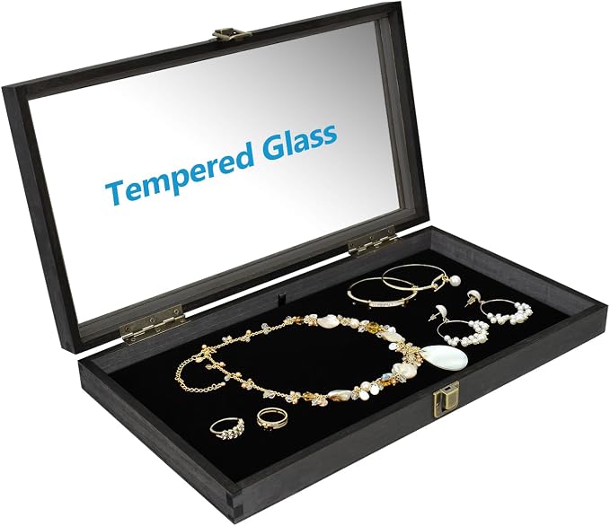 MOOCA 2 Pcs Wooden Jewelry Display Case, Pocket Knife Display Case - Image 3