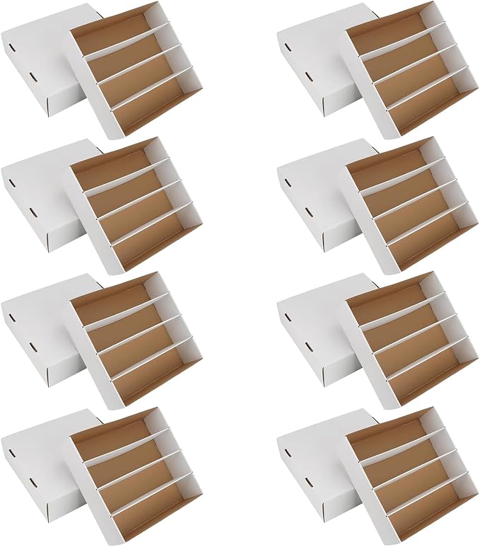 Trading Card Storage Box 3120 Count Collector Cards Box White Sports Card by HIMOMO
