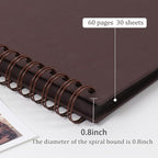 RECUTMS 12x12 Scrapbook 60 Page Kraft Paper DIY Travel Kids Album Coffee | - Image 4