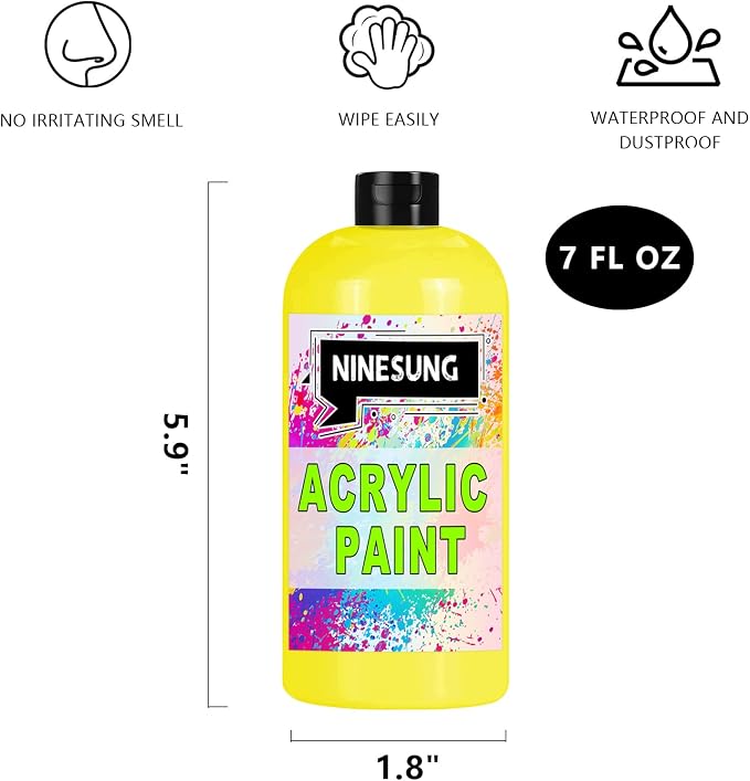 Yellow Acrylic Paint, 7 Fl Oz Paints - Image 2