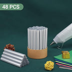 Metallic Silver Hot Glue Sticks, Manarty 48 PCS Full Size Hot Melt Glue Sticks - Image 7