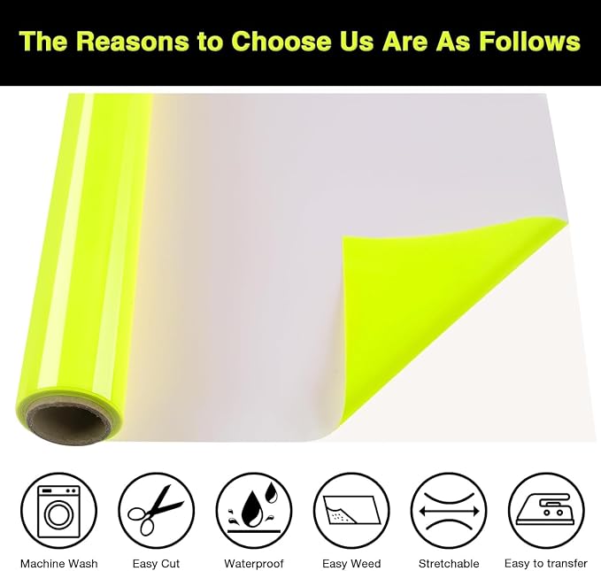 TORC Neon Yellow Puff 3D HTV Vinyl Heat Transfer, Bags | Easy Cut & Weed | - Image 2