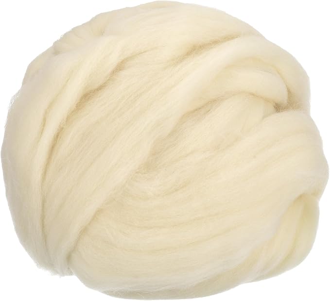 uxcell Needle Felting Wool, 8.5 Oz Nature Fibre Wool Yarn Roving by uxcell