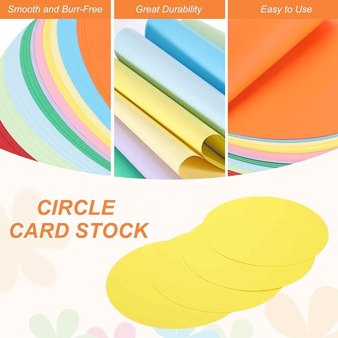 MECCANIXITY 24 Pcs Circle Card Stock, 5.9 Inch Round Cutouts Paper Thick - Image 3